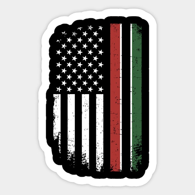 US American flag in pan african colors for black history Sticker by Designzz